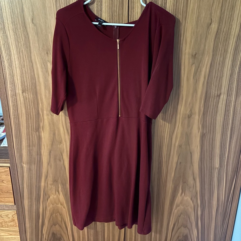 Elegant Burgundy Dress